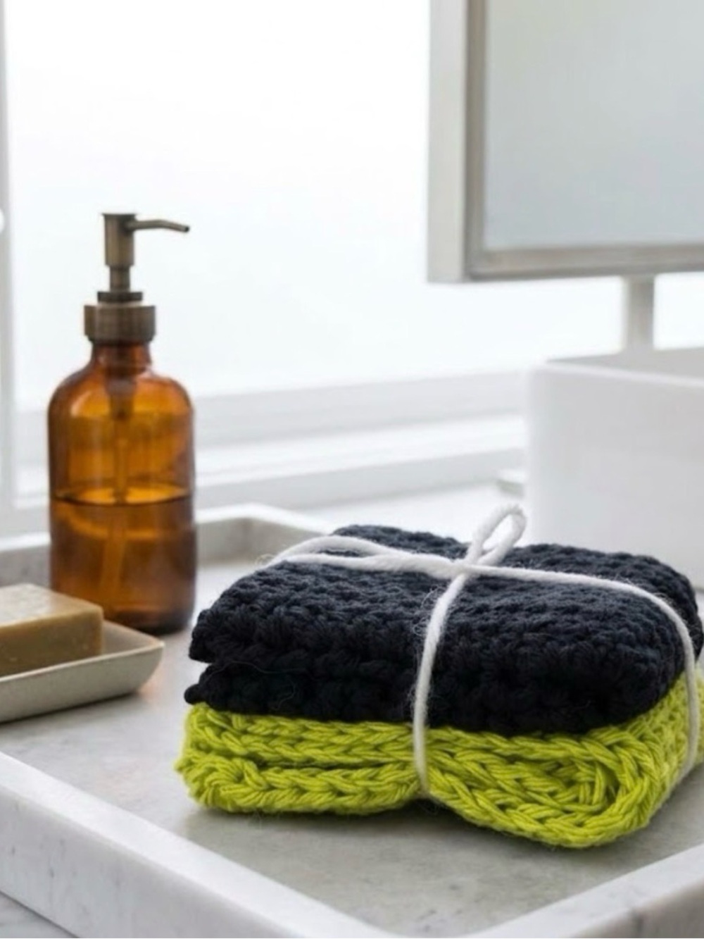Handmade Crocheted set of 2 washcloths